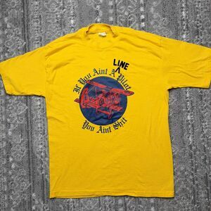 Vintage Single Stitch Airline Pilot Belton T Shirt Large Funny Humor Aviation